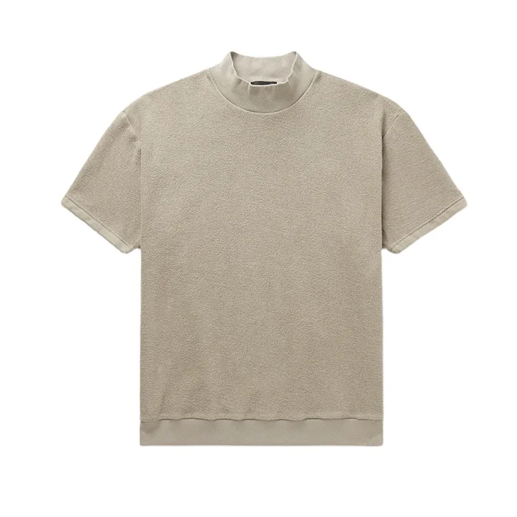 chinese t shirts manufacturers wholesale mock neck t shirt short sleeve  for men slim fit