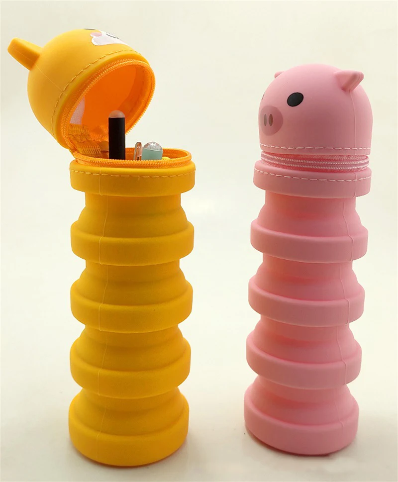 Wholesale Pencil Pouch School Pencil Case Multifunctional Pen Bag Collapsible Silicone Pen Case