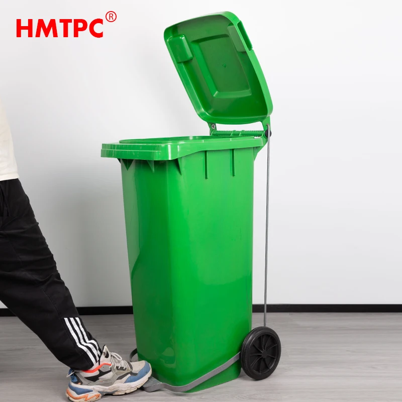 120L High Quality HDPE Outdoor With Big Pedal Easy to Install Bulk Packed Storage Plastic Garbage Container Bin Waste Bin