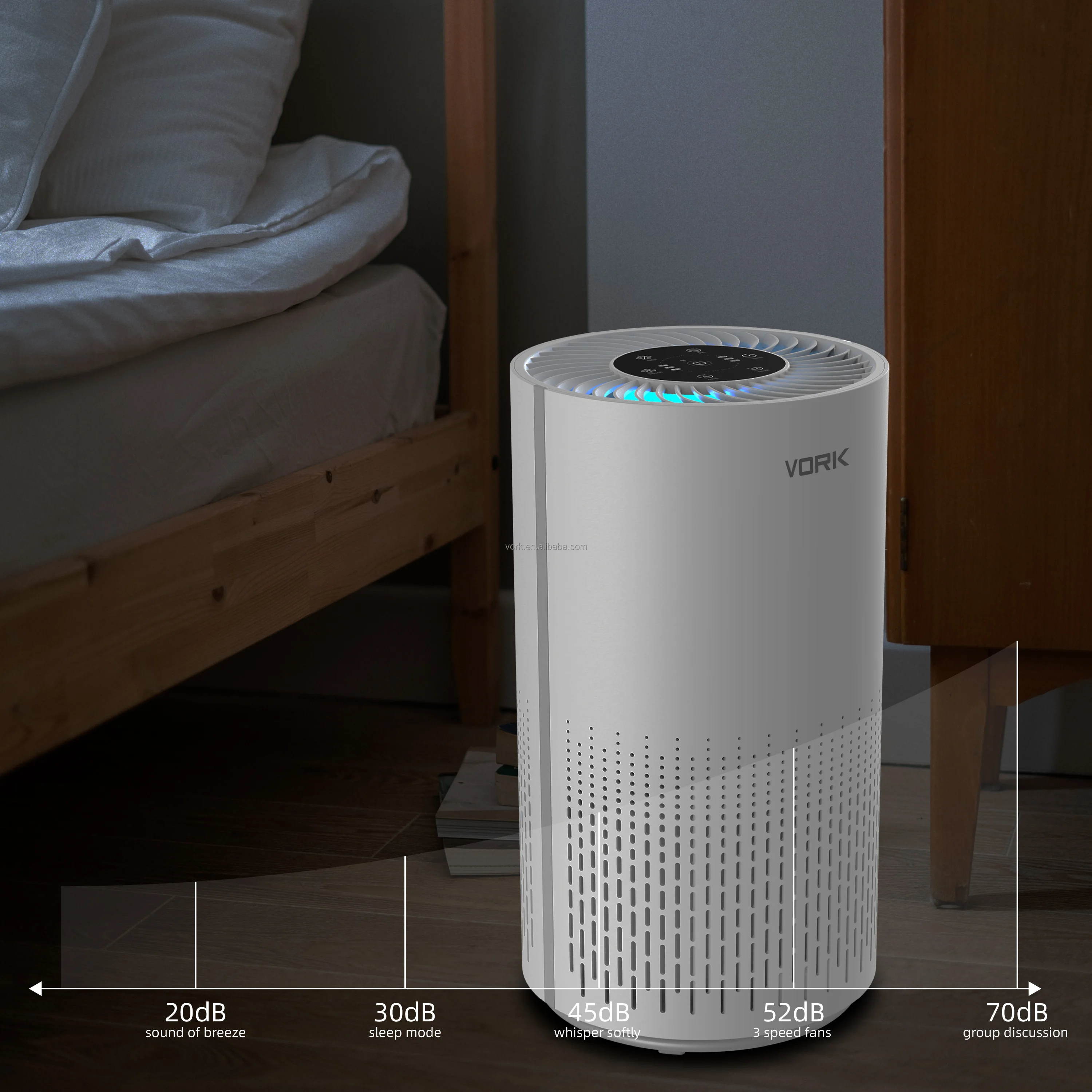 2022 OEM New Design Smart Wifi Tuya App Control Home Air Purifier Purificador H13 HEPA Filter Remove Smoke