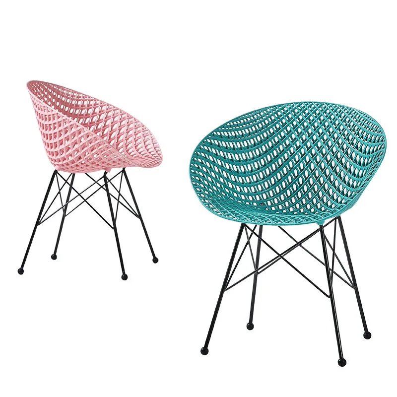 
blue color plastic decorative chair leisure chair back rest chair 