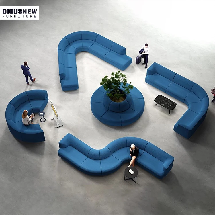 Modern Customized Modular Office Hospital Bank Hotel Lobby Public Area Sofa Leather Waiting long Sofa Chair