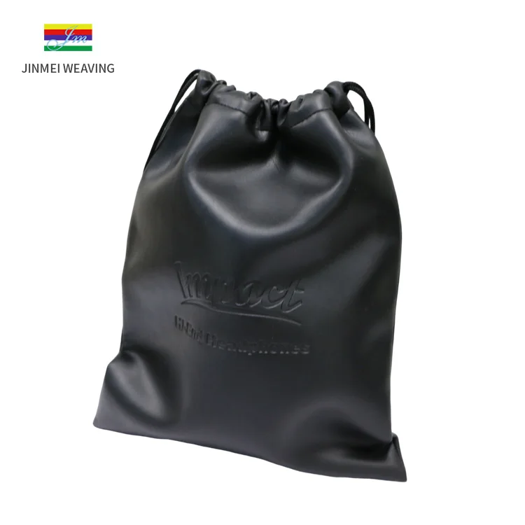 custom PU leather drawstring bag travel toiletry accessories pouch headphone gift bag wholesale makeup pouch