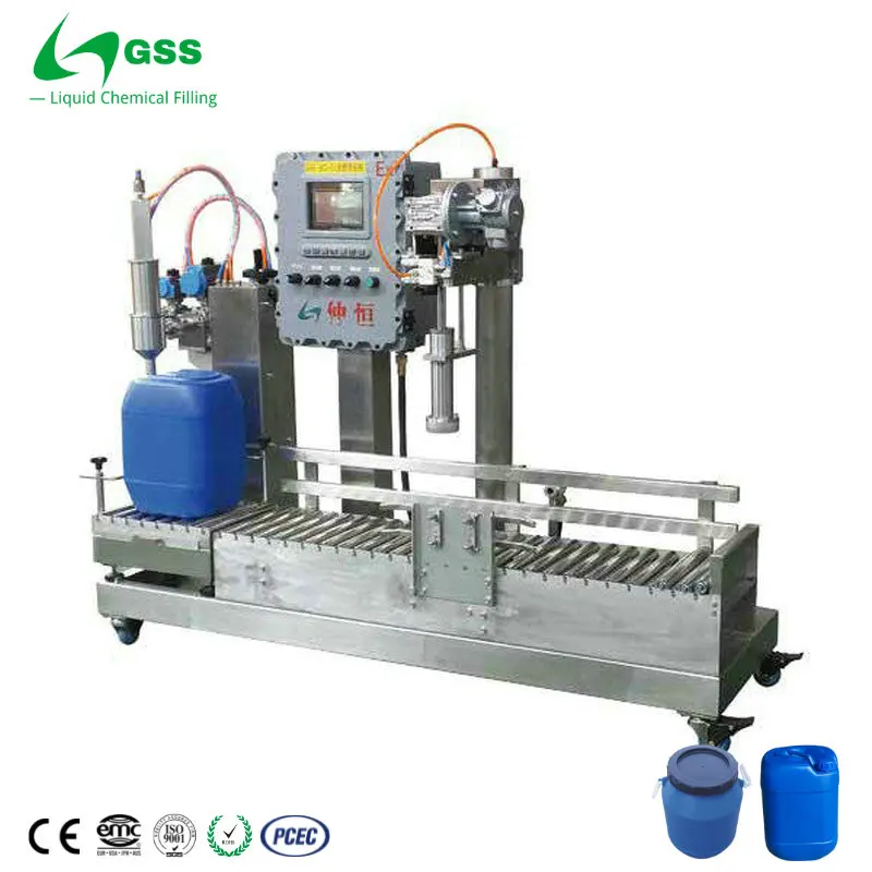 GSS 10-30L semi automatic numerical control liquid filling machine for chemical industry