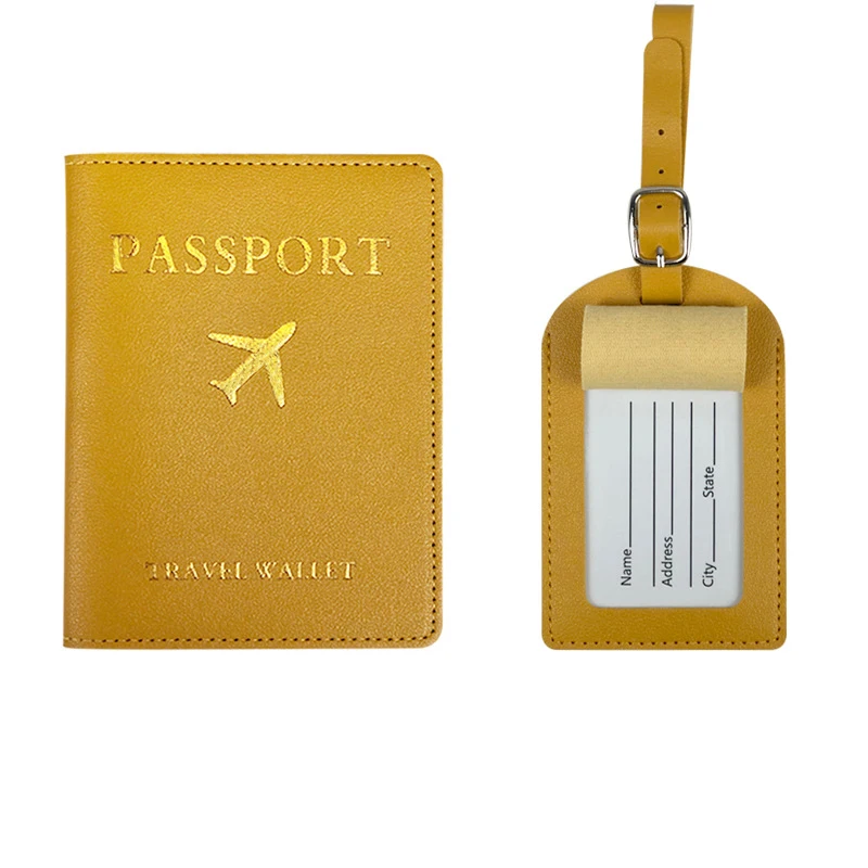 custom designer PVC empty fancy travel wallet hot stamping British recycled leather RFID luggage tag passport holder cover blank
