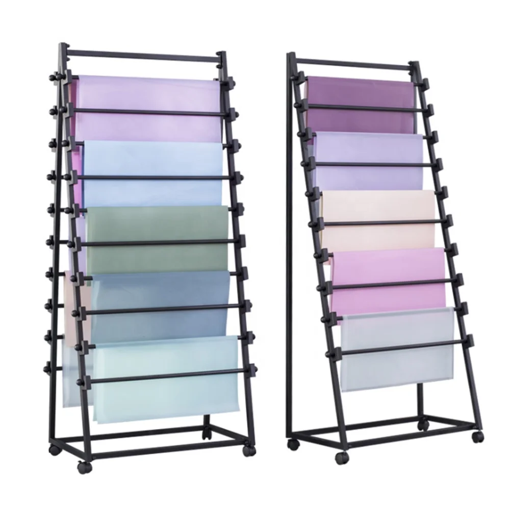High Quality Retail Store Wallpaper Display Rack Fabric Roll Display Stand For Sale