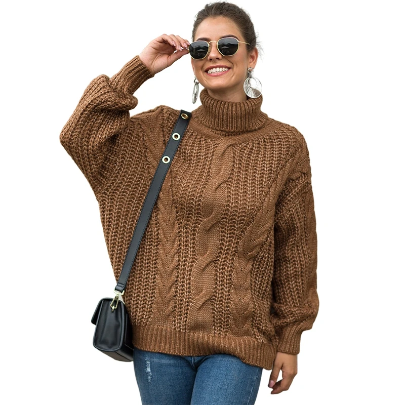 Женская одежда оптом на заказ на осень и зиму Лидер продаж на amazon дешевый вязаный свитер большого размера водолазка женские свитера