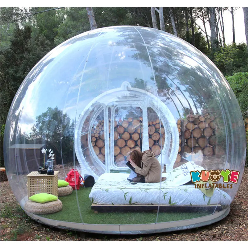 Outdoor Transparent Tunnel Inflatable Bubble Dome Tent Family Camping Backyard with Blower