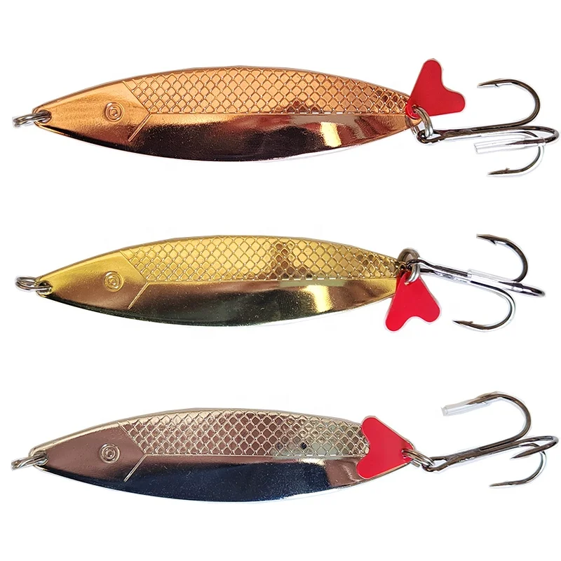 MISTER LURE  35g coppery sliver golden color vertical metal sequins spoon lure pike spinner bait fishing lure