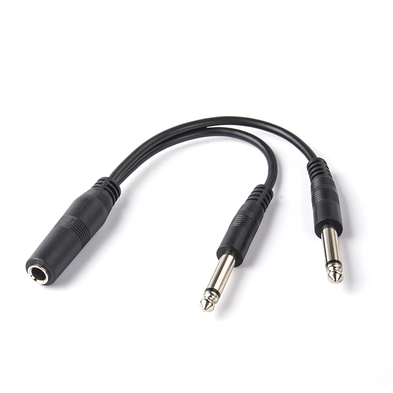 Joinaudio Y Cable 6.35mm mono female to 2x6.35mm Mono Male adaptor cable TRS/TS plug