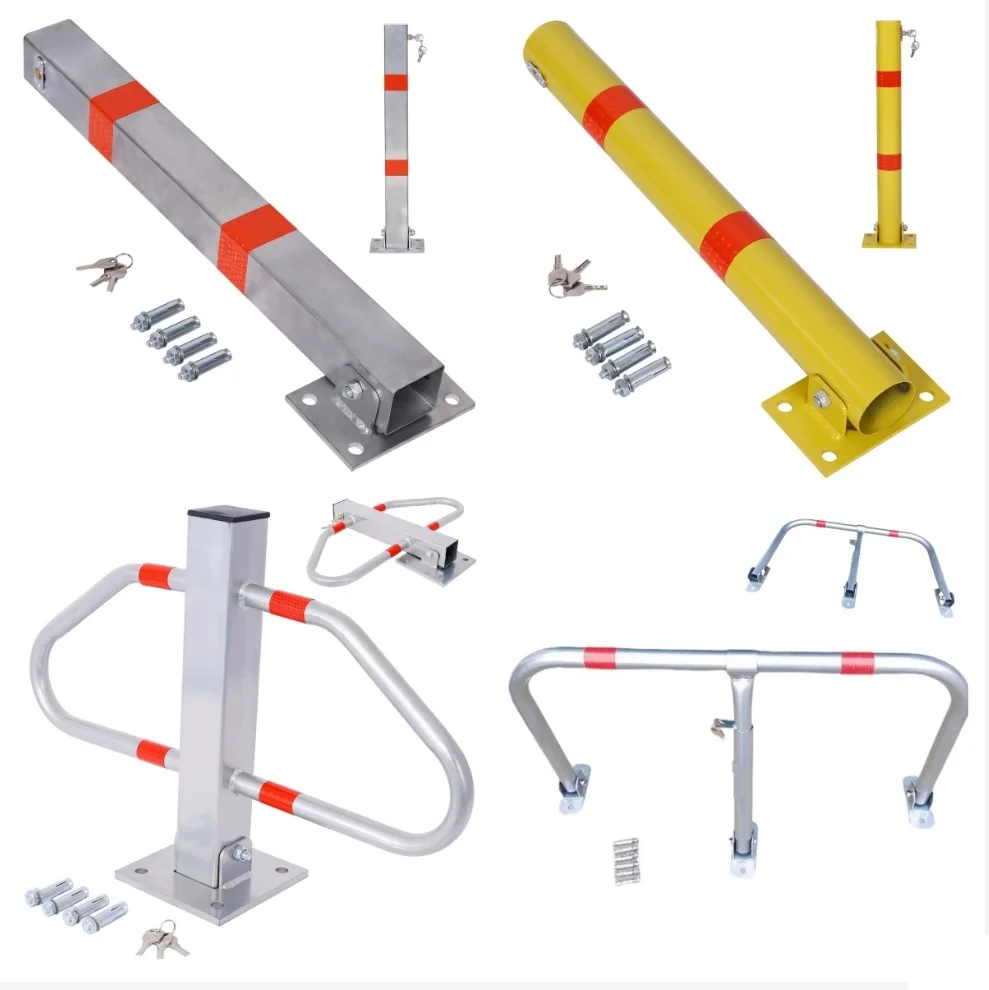 Safety Parking Barriers Safety Parking Bollard Post Parking Stand Chain Barriers with Round Square Swing Type,etc