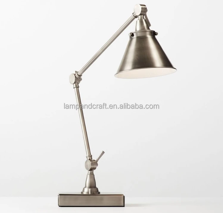 brush nickel metal office desk lamp for hotel lobby for hotel Guestroom living room Bedroom Room office Home Lighting Decoration