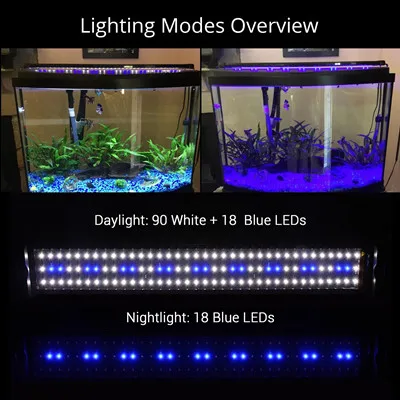 Aquarium LED Light Super Slim Fish Tank Aquatic Plant Grow Lighting Waterproof Bright Clip Lamp Decoration