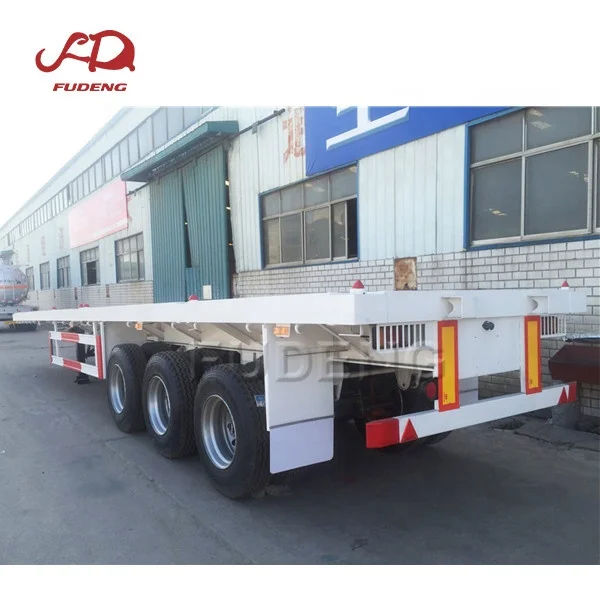 Дешевые 3 оси 40ft или 20ft трейлера контейнер полуприцеп с безбортовой платформой и полуприцеп контейнер для продажи