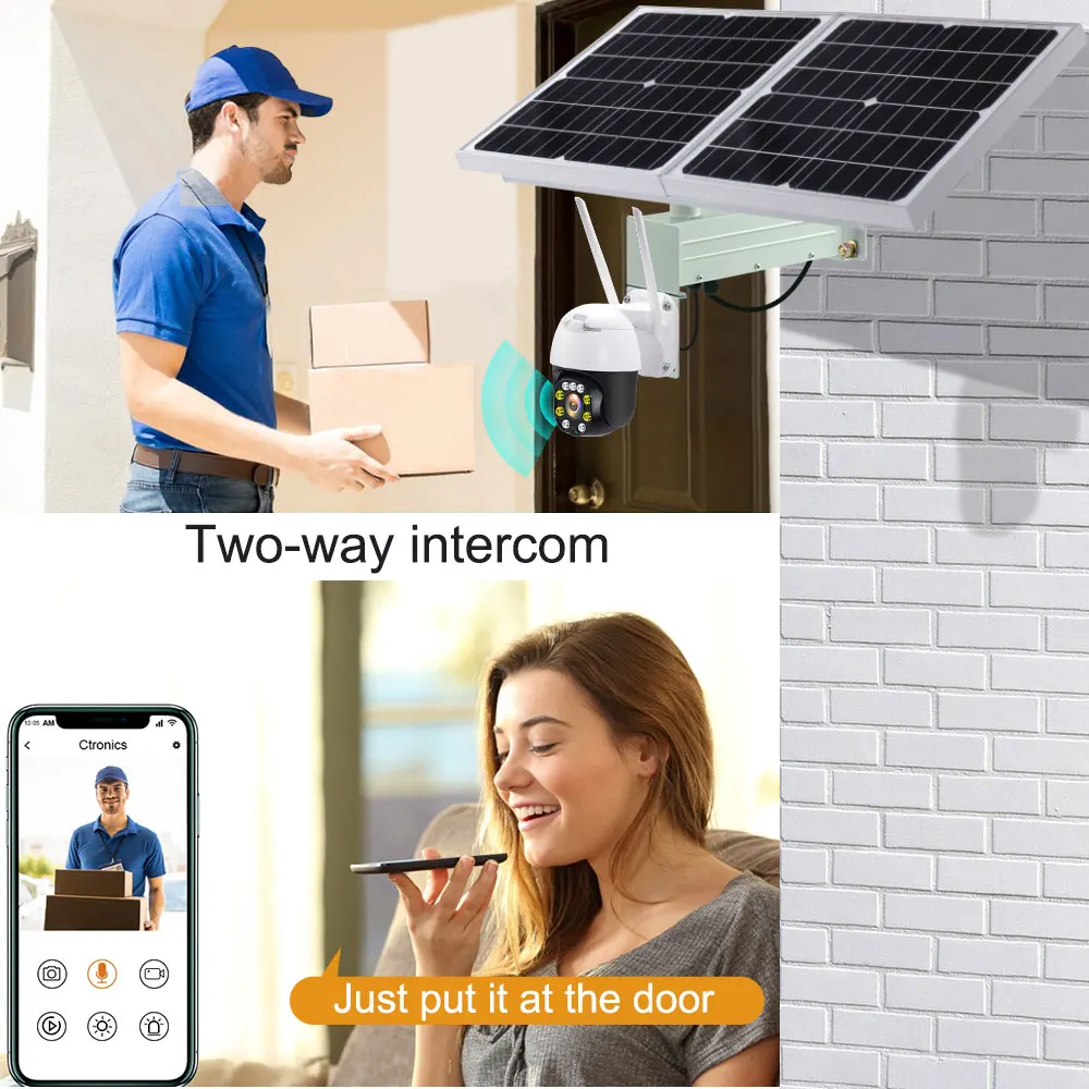 TecDeft камера высокого разрешения sim-карта cctv 4g 1080P Солнечная безопасности тропа Беспроводная система наружной
