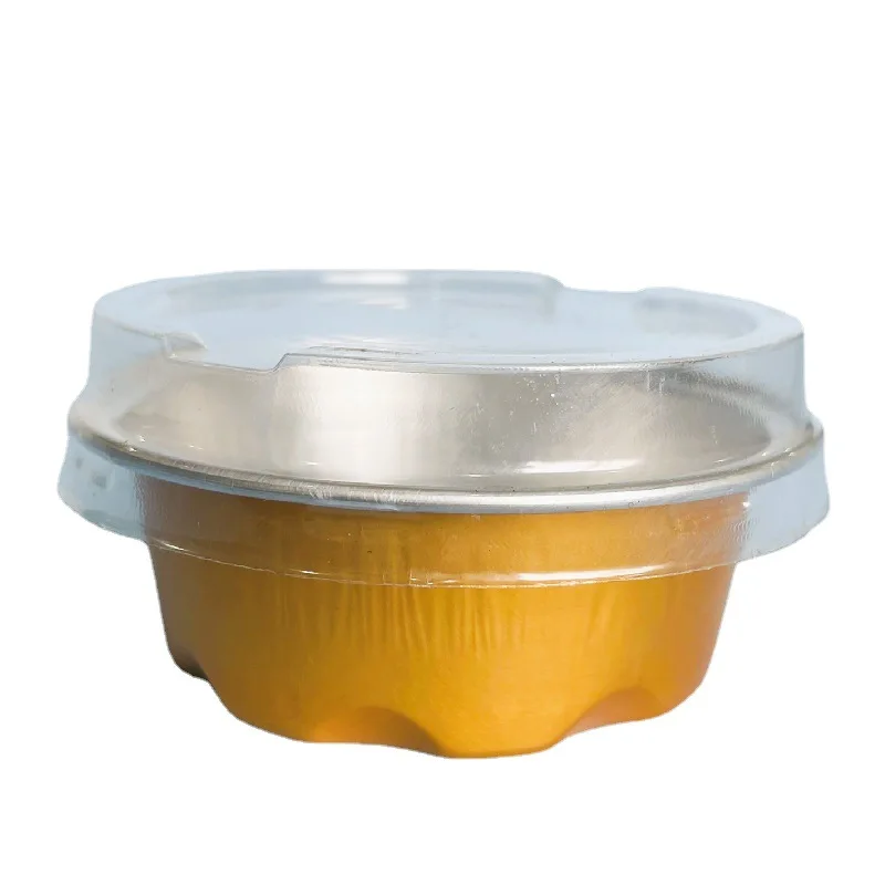 Disposable aluminum foil container 50ml round French cheese aluminum foil baking box Pastry cup cake baking mold