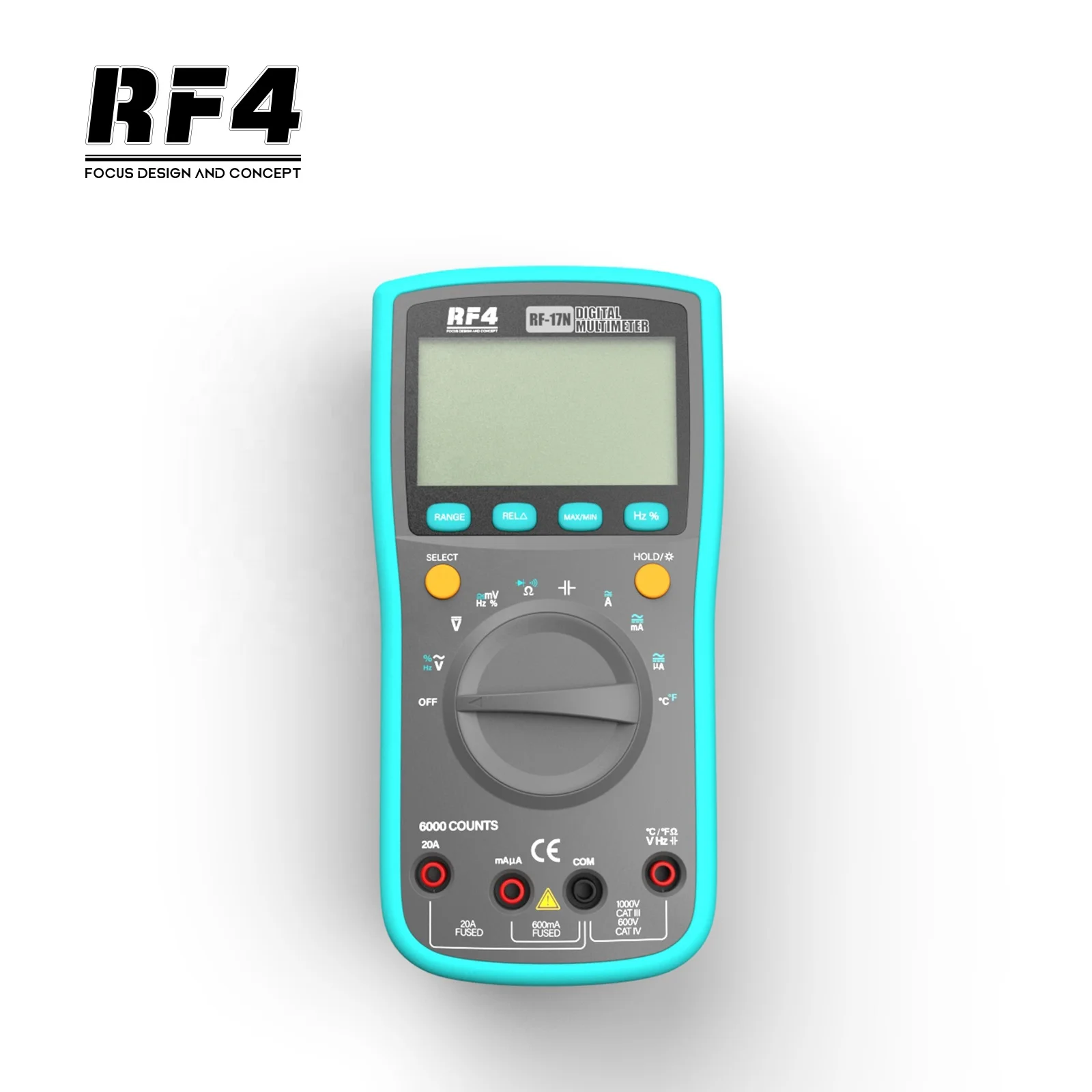 RF4 Handheld Digital Multimeter LCD Backlight Portable AC/DC Ammeter Voltmeter Ohm Voltage Tester Meter Multimetro