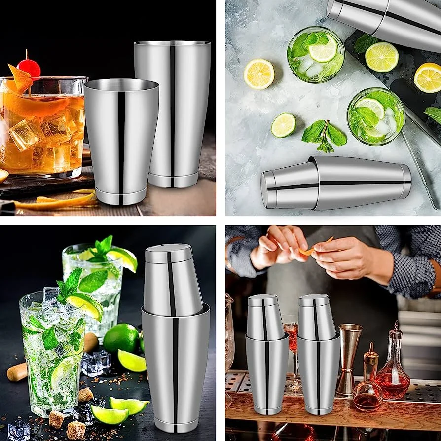 Creation Factory Direct Customizable Bartender Kit Bar Accessory Tools Set 750ml Stainless Steel Cocktail Shaker Boston