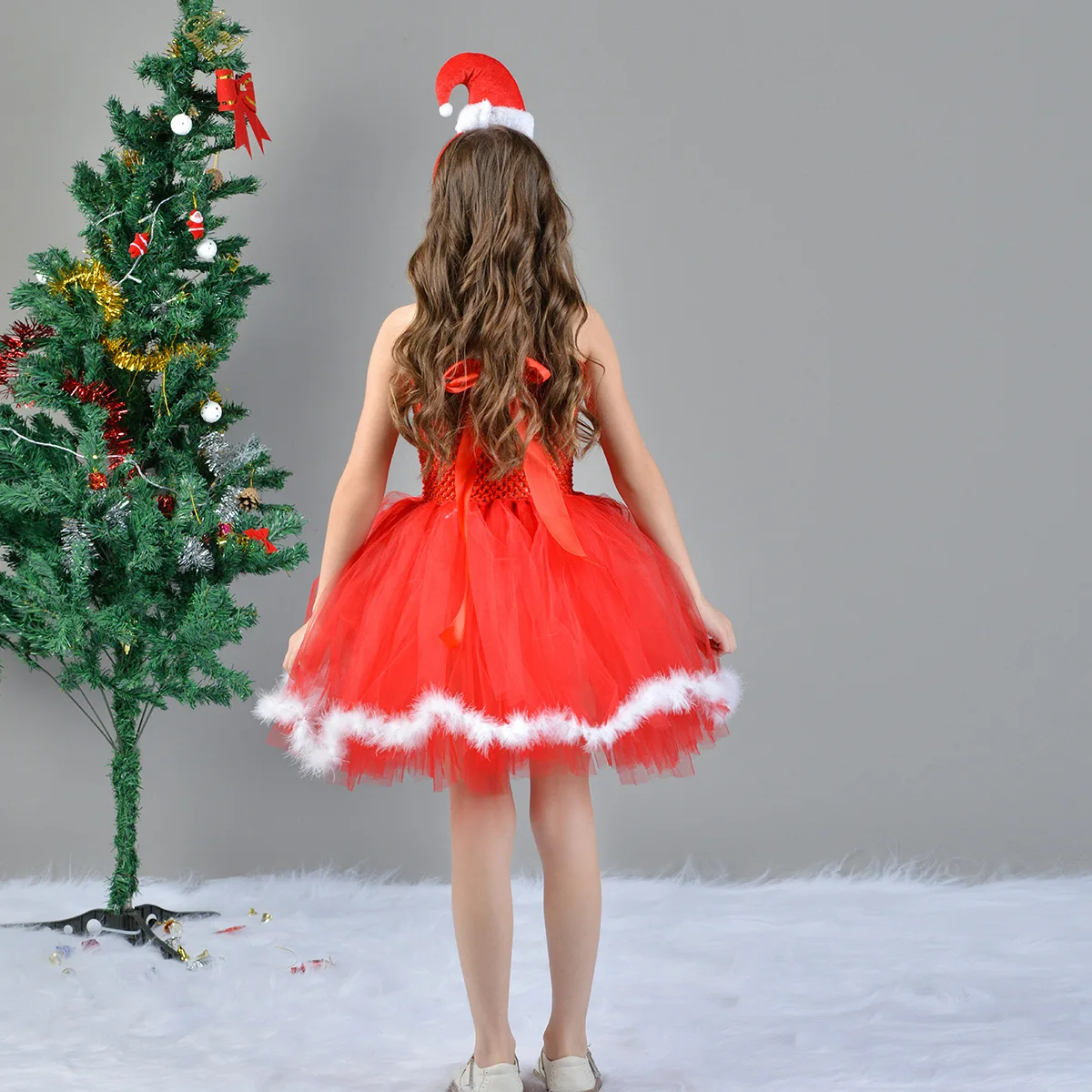 Christmas costume girls santa claus cosplay costume children christmas dance dress