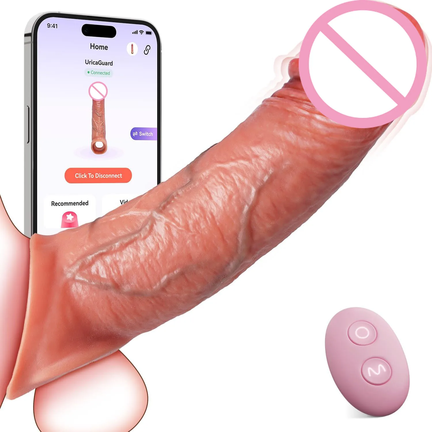 APP Remote Control Realistic Penis Extension Cock Sleeve Dildo Sleeve Wearable Penis Extender Enhancer Penis Enlargement For Men