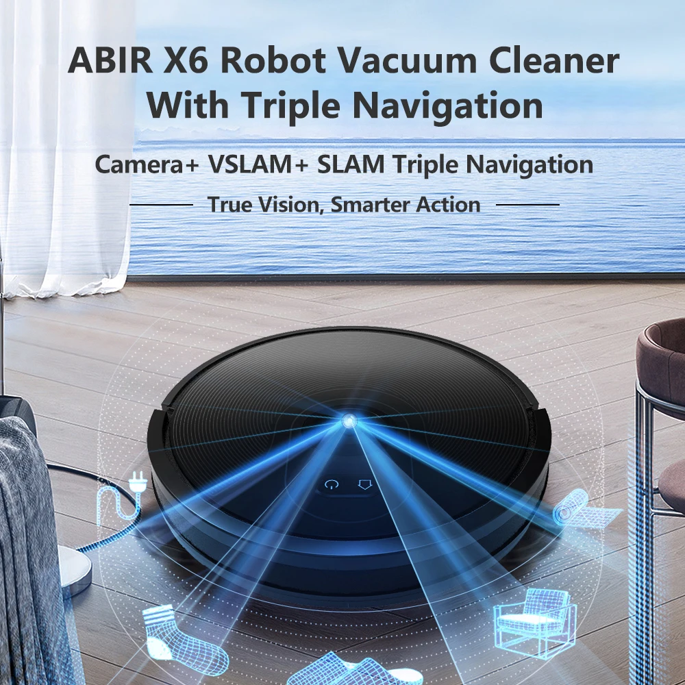 ABIR X6  Smart Sweeping Robot Silent Vacuum Cleaner Sweep Mop Brush Three-in-one Multi-function Cleaning Machine for Home