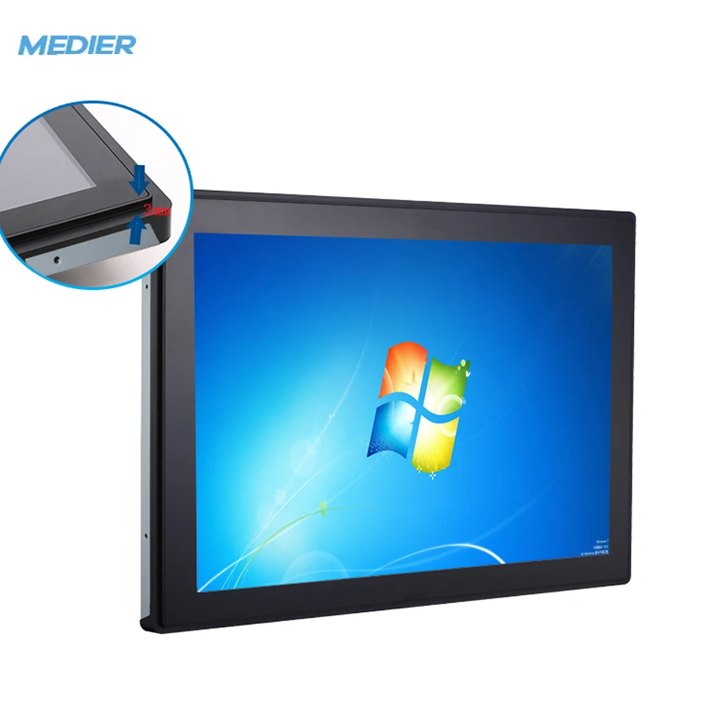 Medier VGA IP65 wall mount open frame waterproof capacitive embed industrial TFT hmi touch lcd screen panel touchscreen monitor