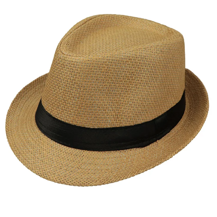 Оптовая продажа YIWU, мужская фетровая соломенная шляпа, летние пляжные соломенные Панамы
