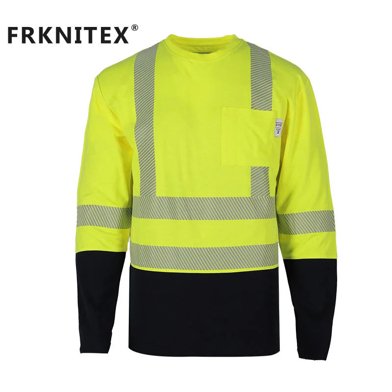 FRKNITEX breathable hight visibility work shirt construction workwear flame retardant shirts