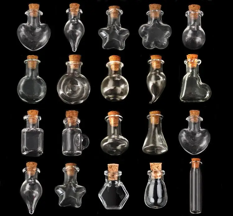 DIY shaped small mini glass  drift  wishing fragrant water bottle mobile phone pendant rope pendant accessories