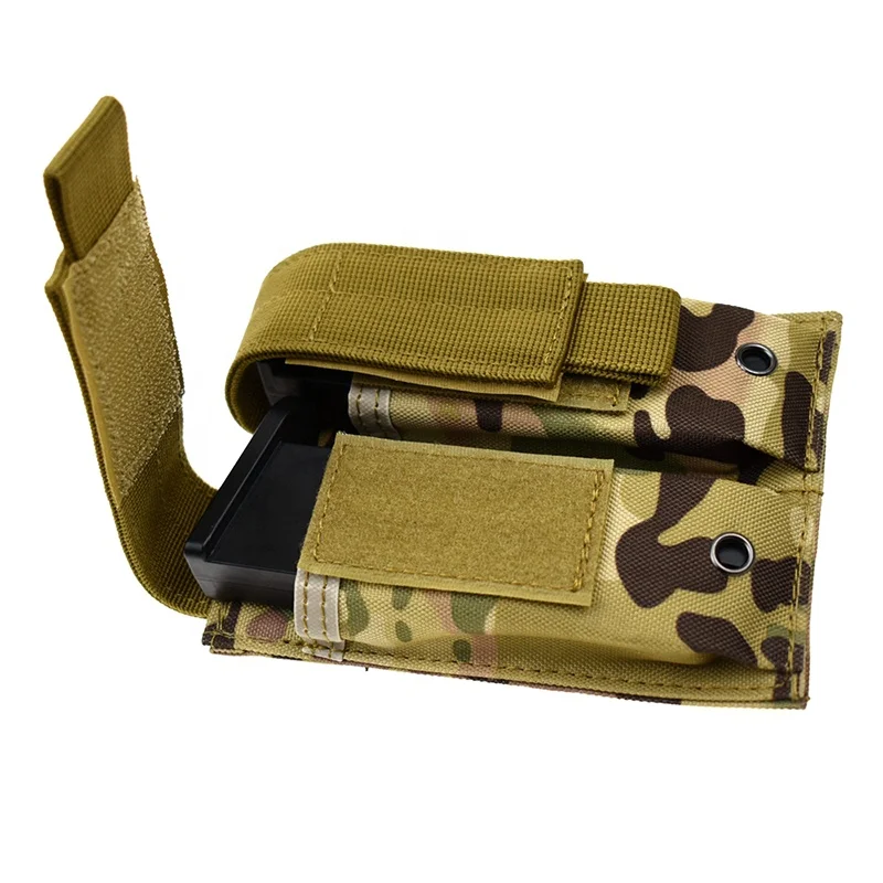 Nylon Tactical Molle Belt Double Mag Pouch Flashlight EDC Tools Holder Carrier Hunting Accessories