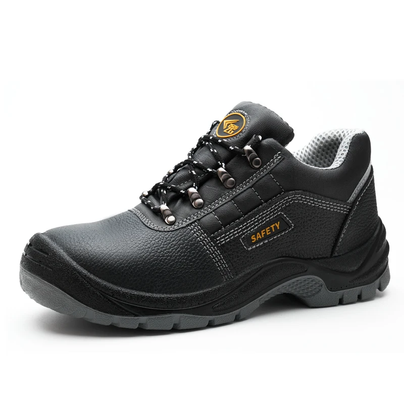 S1P Safety Shoes With Steel toe , low cut safety shoes embossed leather men work shoes with PU outsole