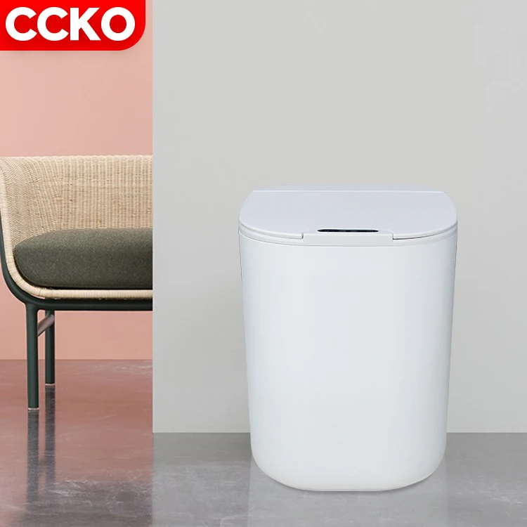 New White Grey 16L Garbage Bin Trash Bin Toilet Bathroom Kitchen Smart Sensor Garbage Bin Automatic Trash Can Smart Trash Can