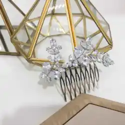 GS0082 New Design leaf shape big  zircon wedding hair accessories hair comb