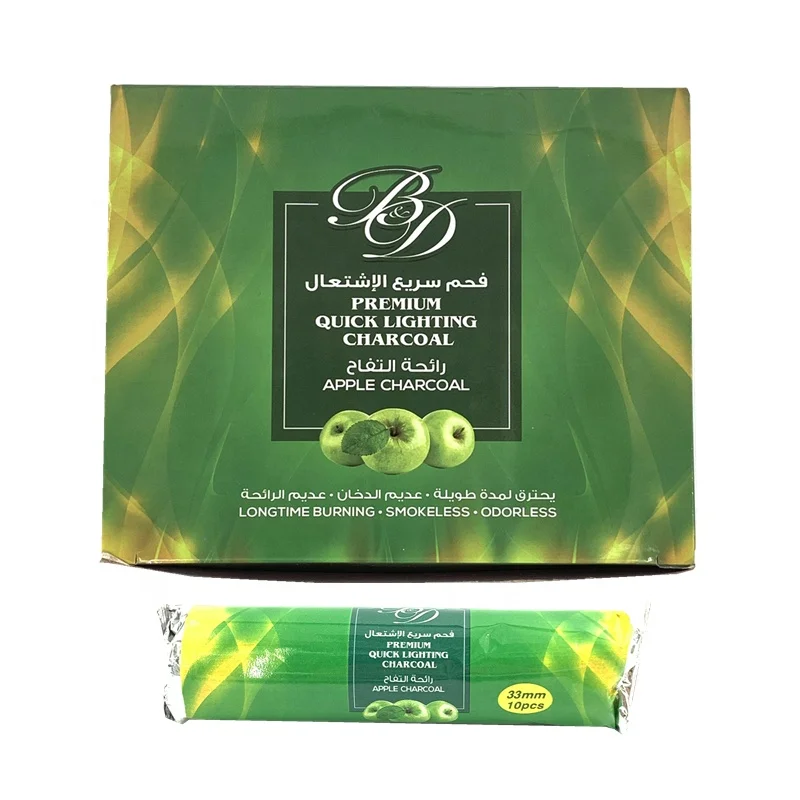YKS 33mm premium quality apple flavor hookah charcoal round shisha coal