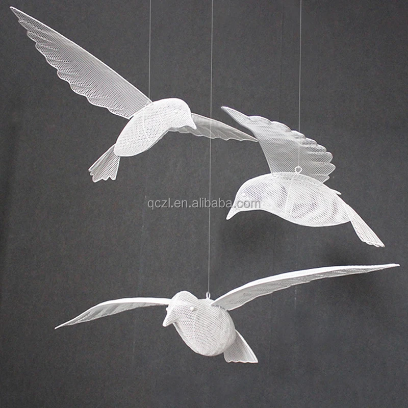 Iron Mesh Flying Bird Wedding Props Layout Pendant Window Decoration Wedding Site Ceiling Decoration