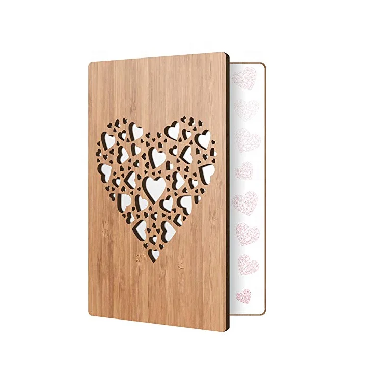 
Heart shaped wooden greeting card 