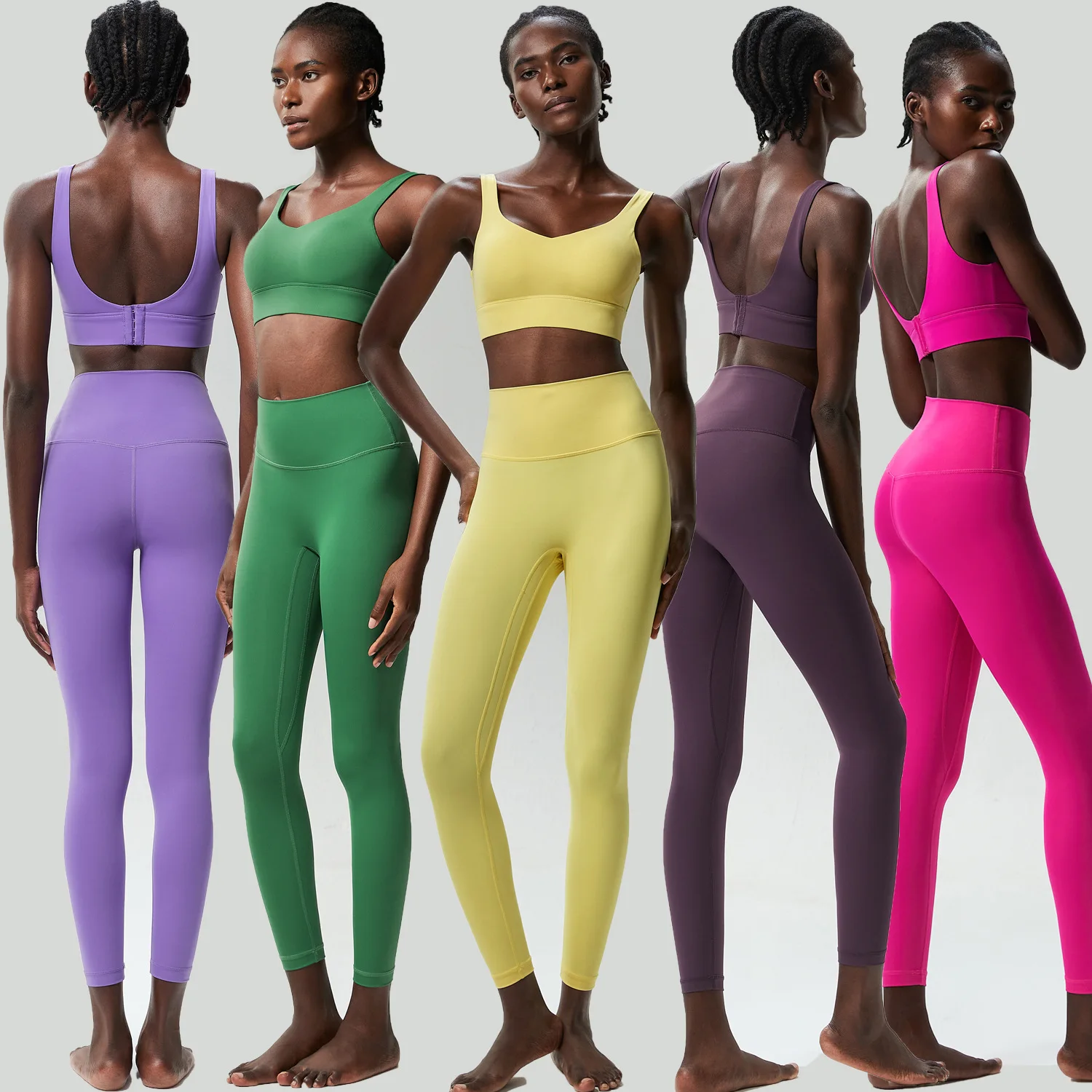 Yoga Bodysuit Two-piece Set Quick-drying Adjustable Breathable and Seamless Women's Plus Size High Sleeveless 2 Piece Set