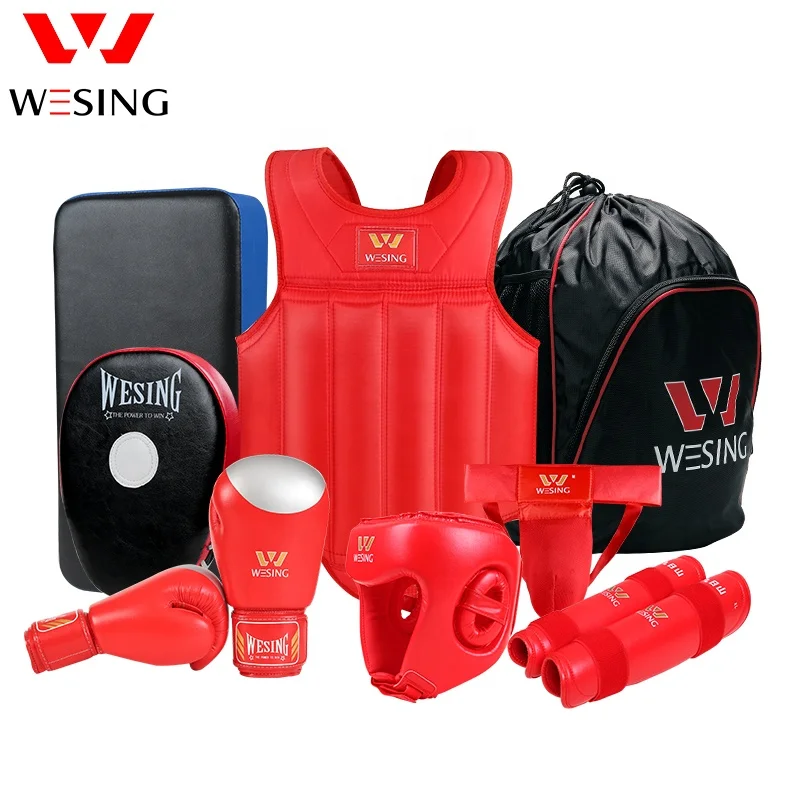 Wesing wushu sanda набор из 8 предметов Защитное снаряжение комплект оборудования боксерское