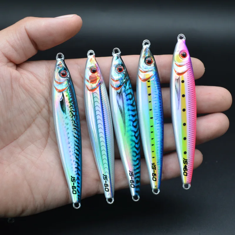 3D UV printed 30g/40g/60g spanish Mackerel fishing metal jig lure vertical slow fall pitch jigging jigbait