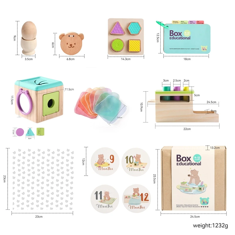 Montessori Обучающий набор игрушек для От 2 до 4 лет унисекс медведь притворяется игрой с несколькими функциями деревянный силиконовый материал упакованная