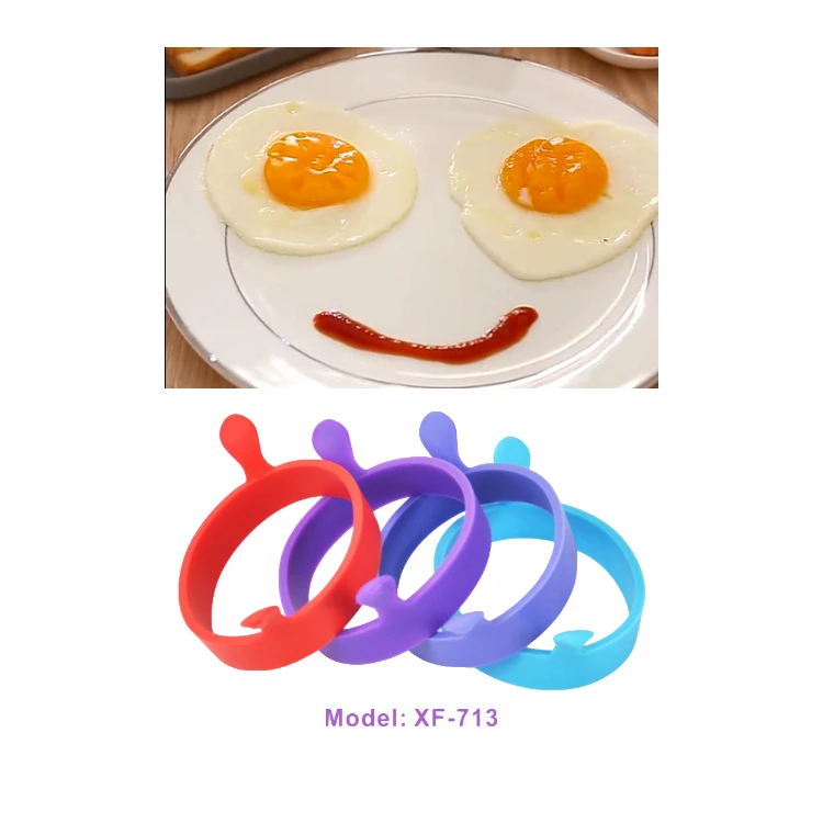 Silicone fried egg omelet mold heat resistant silicone muffin mold kitchen household non-stick egg round poached mold silicone