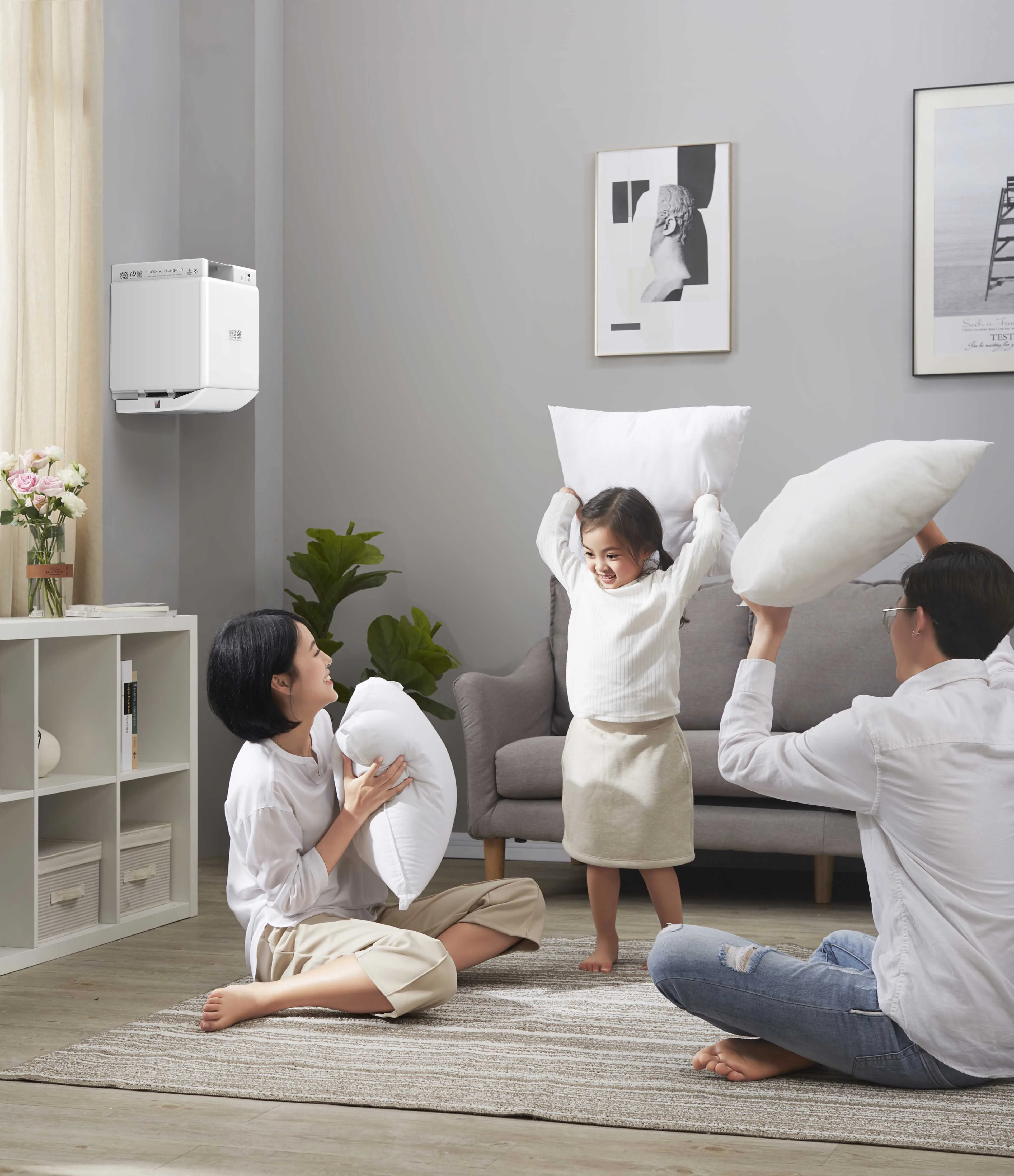 BROAD Good Quality wall-mounted ventilation unit app control dust-free remove odor smoke electric radiator