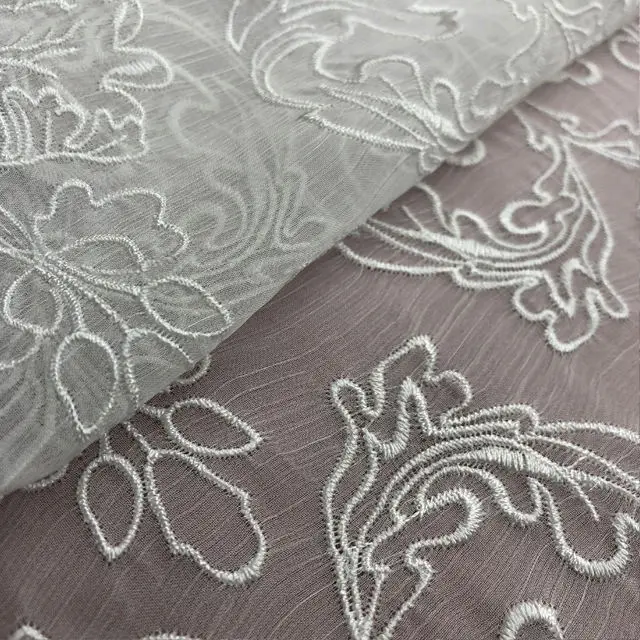 HA-16316B New style knit embroidery stock chiffon lace fabric indonesia for dress