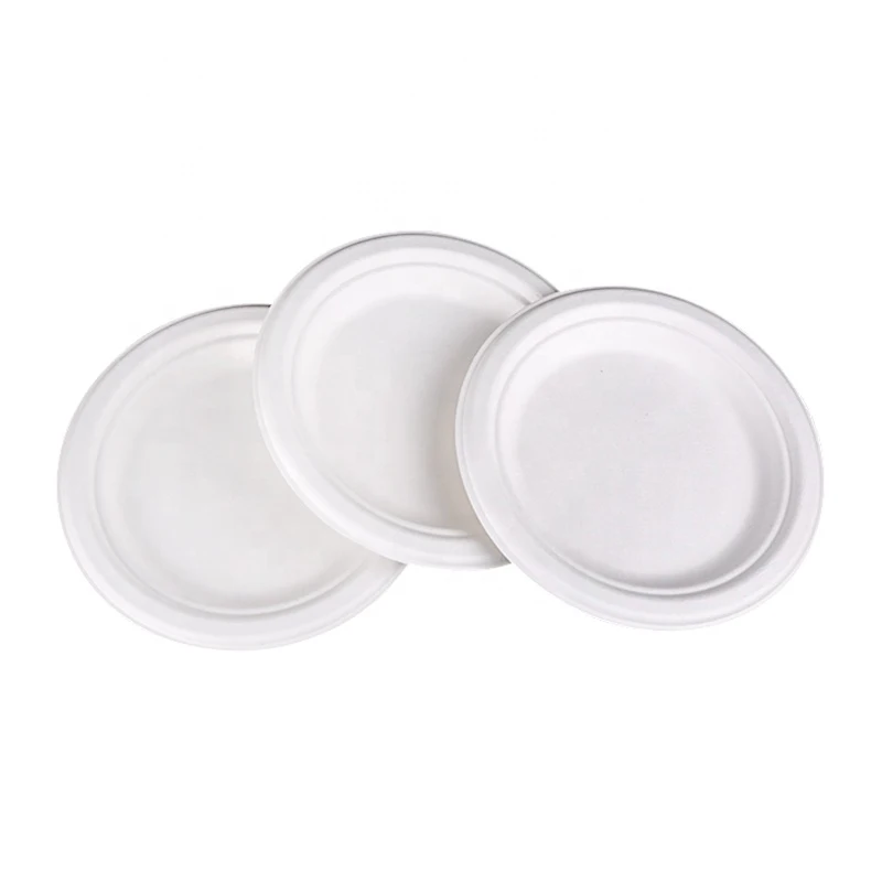 Bio Compostable Degradable Tableware Disposable Sugarcane Bassage Paper Pulp Plate