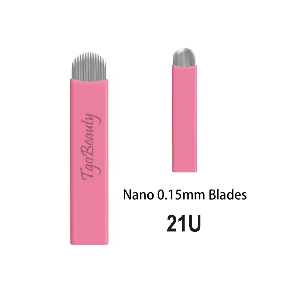 Hot Sale 0.15mm Nano Micro Blades Needles Pink Disposable Microblading Cejas Permanent Makeup Embroidery for Tattoo Manual Pen