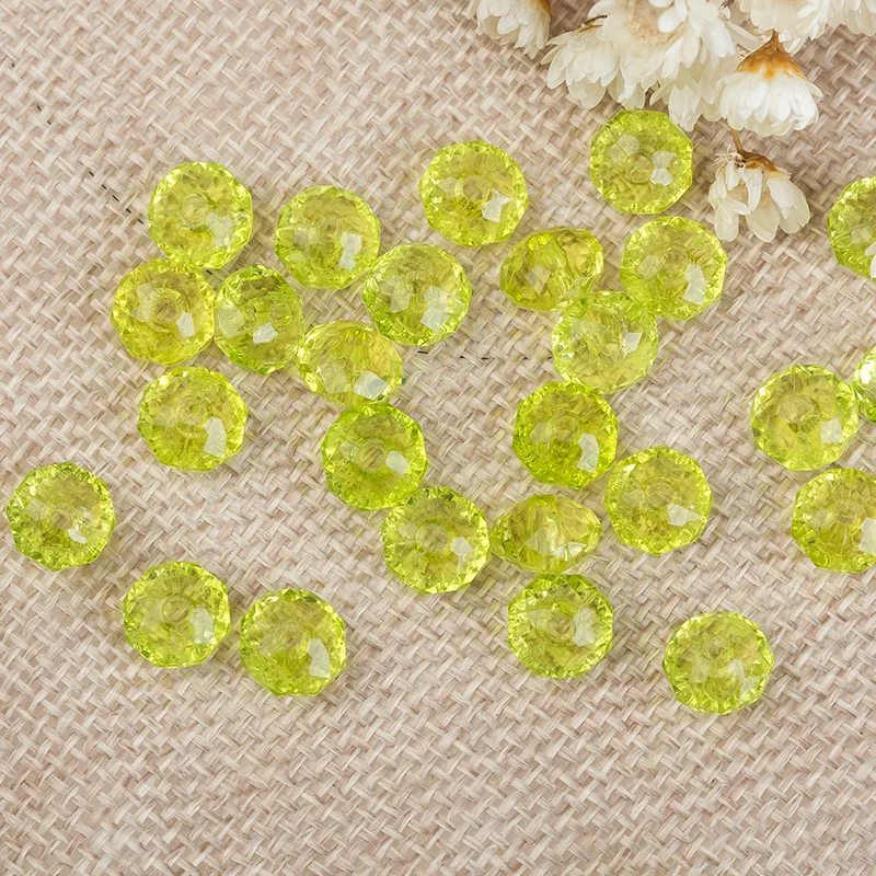 Wholesale Acrylic transparent wheel beads flat beads imitation crystal bracelet