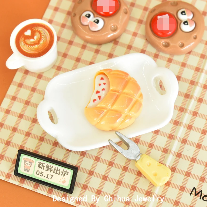 Simulation Cookies Resin Flatback Cabochon For DIY Scrapbook Hairpin Accessories Doll House Miniature Food Toy