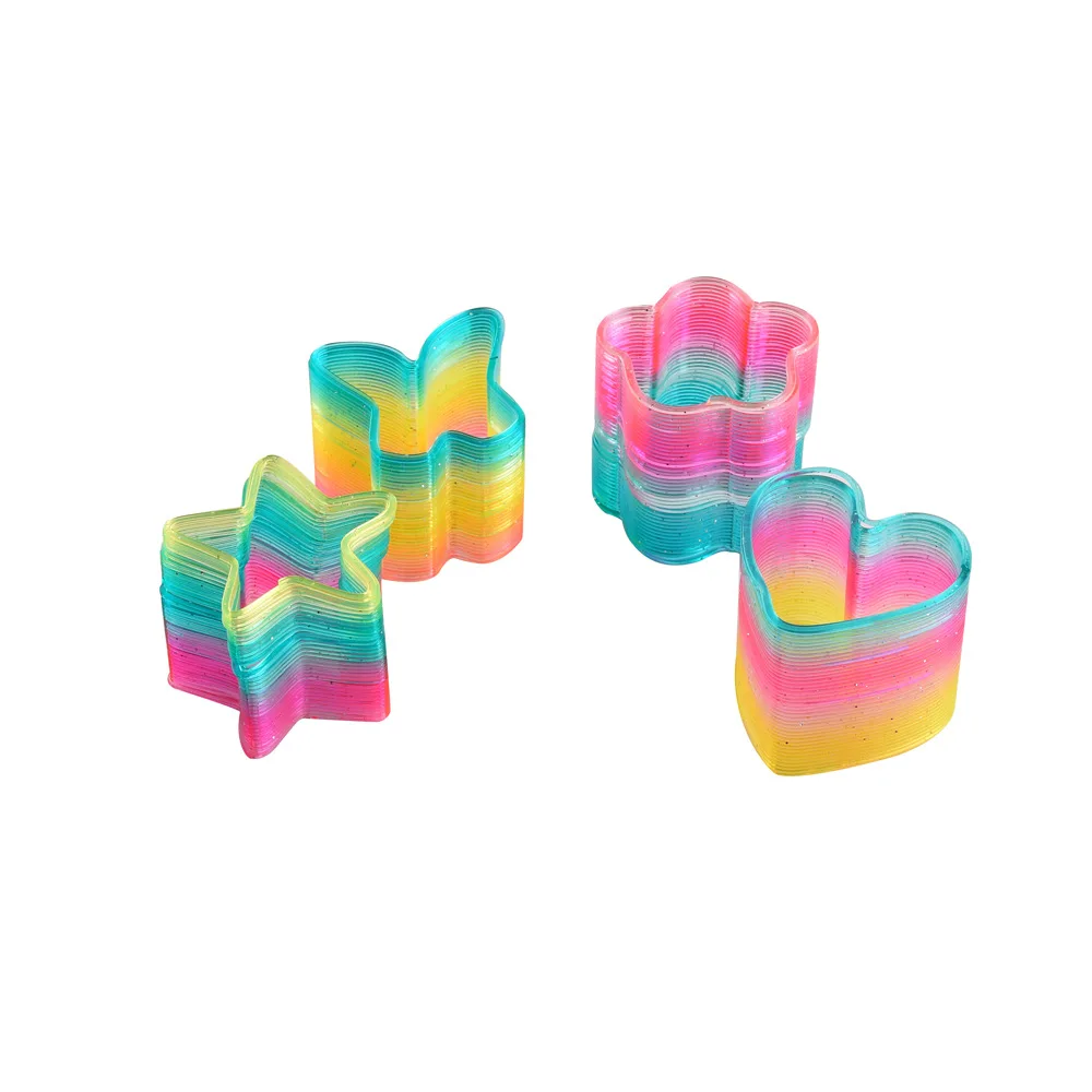 Factory Wholesale Soft Magic Rainbow Spring Coil Toys kids Gift Early Education Toys Magic Spring Rainbow Coils