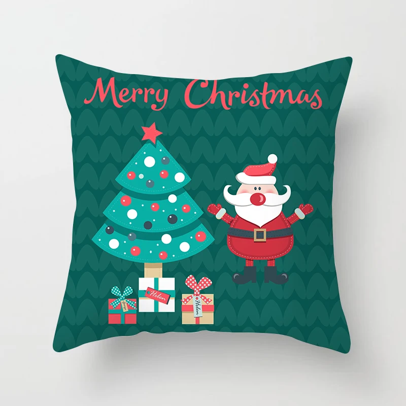 Merry Christmas lovely cartoon printed cushion cover sofa cushion cover box Christmas ornament