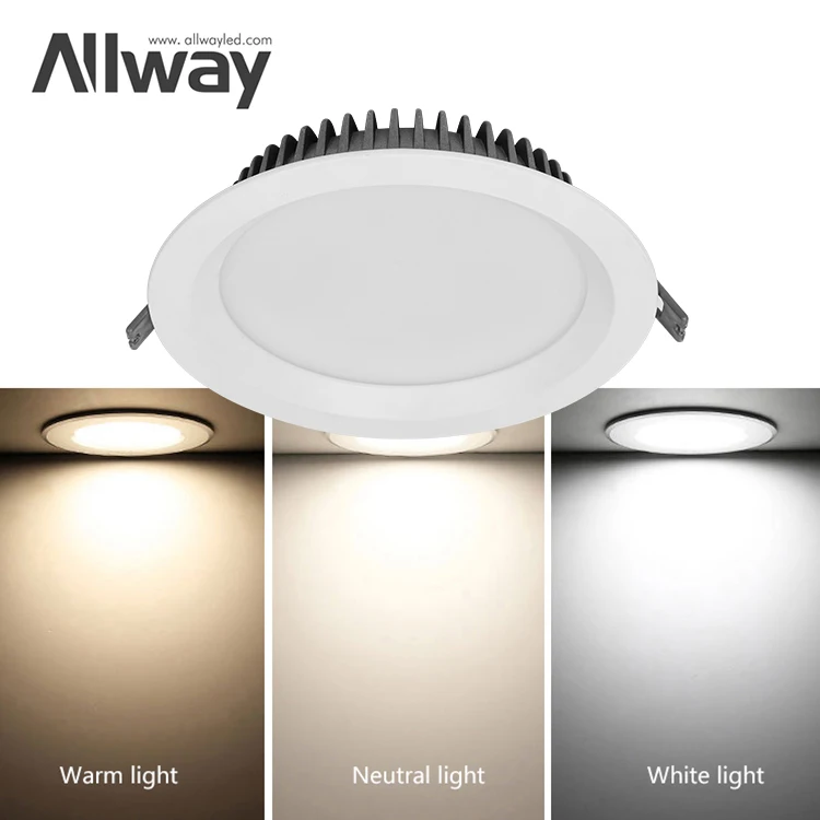 ALLWAY высококачественный круглый SMD2835 безрежущий светильник 3 5 7 9 12 20 30 Вт светодиодные панели
